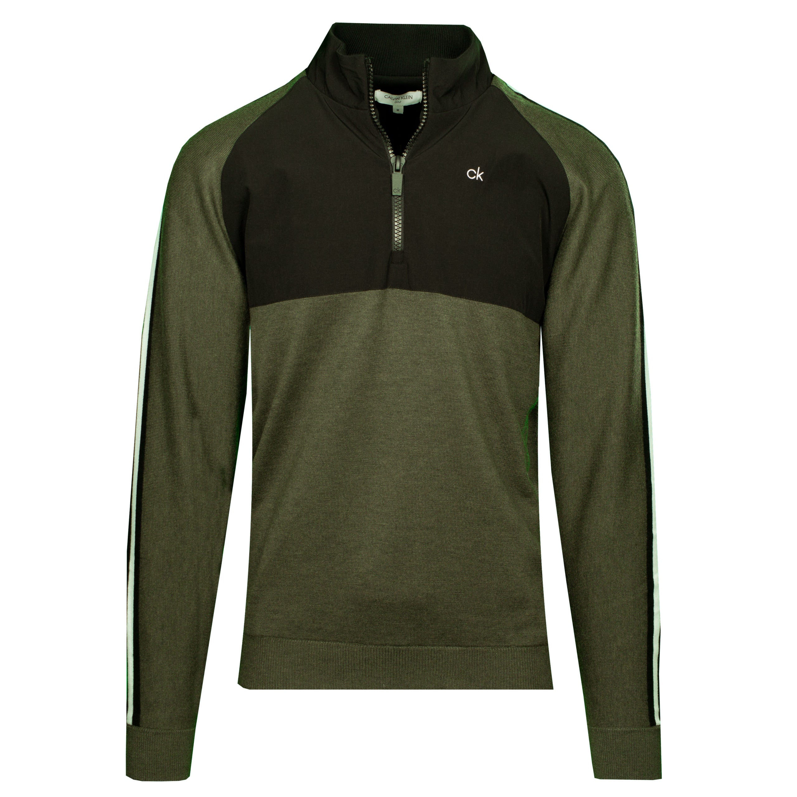 Calvin Klein Golf Glacier Lined Half Zip Sweater Olive Green Marl